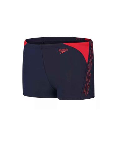 Speedo Boys Hyper Boom Splice I Aquashort Navy/Fed Red 11-12 Years