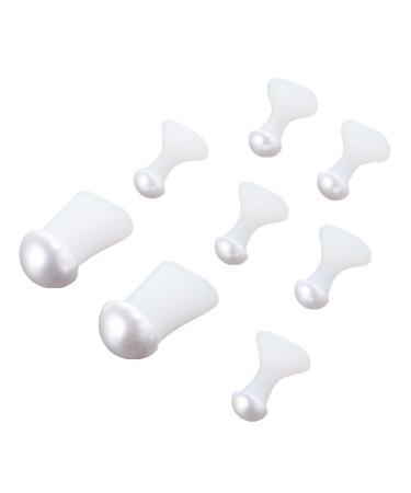 FOMIYES Splitter 8pcs Silicone Toe Separator Stretcher Bunion Relief Protector Pads for Hallux Valgus with Pearl Shape