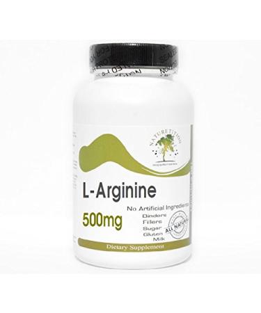 L-Arginine 500mg 100 Capsules - No Additives Naturetition Supplements