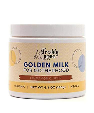 Freshly Moms Golden Milk for Motherhood  Organic Vegan Superfood Milk Powder Supplement for New Moms  Calming & Comforting Sleep and Postpartum Mood Support - Cinnamon Ginger Flavor 36 Servings