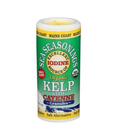 Kelp Granules Blend with Cayenne 1.5 oz Shaker - Sea Seasonings - Organic Kelp w/ Cayenne Granules 1.5 Ounce (Pack of 1)