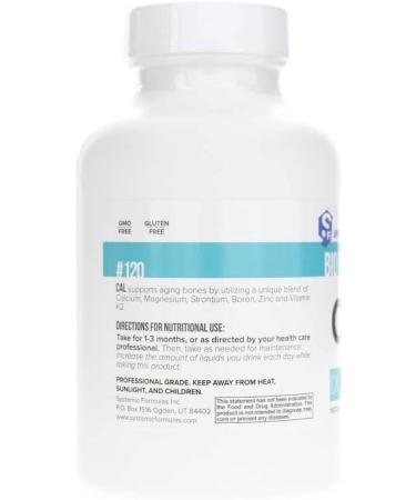 Systemic Formulas Cal Calcium Plus 100 Capsules - Highly Bioavailable with Vitamin D3, K2, Zinc, Manganese, Strontium, and Boron - Buy Online on GoSupps.com