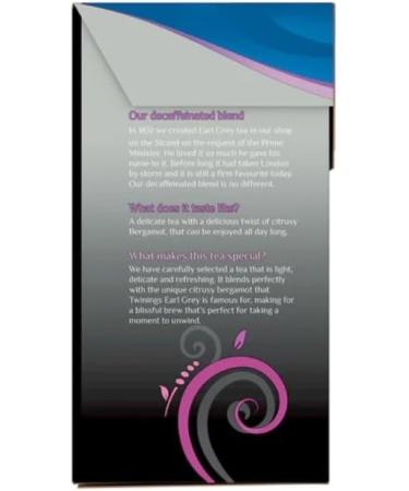 Decaf Tea Bags Bundle which Contains Twinings Earl Grey Decaffeinated 40 Tea Bags 100G - Pack of 2 with Grocery List Card - Buy Online on GoSupps.com