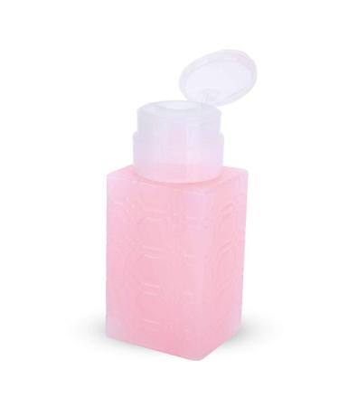 Empty Dispenser Pump Bottle Refillable Nail Art Polish Remover Press Bottle Lotion Makeup Removal Pump Press Bottle for Nail Salons Makeup Artists(Pink)