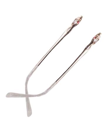 LUBrel Glasses Legs Eyeglass Temples 1 Pair White Metal Replacement Temple Arms for Women Rimless Glasses Accessories