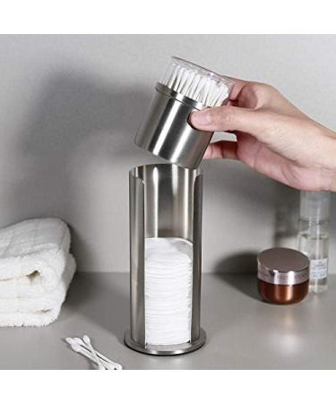 Stainless Steel Makeup Storage Organizer Box for Cotton Pads & Swabs - Desktop Cosmetic Holder | International Shipping Available - Buy Online on GoSupps.com