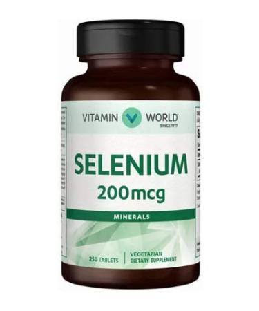 Vitamin World Selenium 200 mcg.Vegetarian Dietary Supplement 250 Tablets