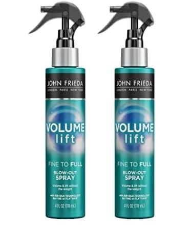 John Frieda Volume Lift Styling Spray for Fine or Flat Color-Treated Hair - 2 Pack 8 Fl Oz each - With Air-Silk Technology Safe for Colored Hair Enhances Fullness Leaves Hair Soft Unscented 4 Fl Oz (Pack of 2)