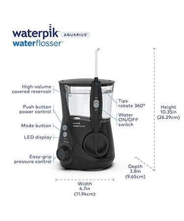 Waterpik Aquarius WP-662 Water Flosser - Professional Dental Care, 10 Settings, 7 Tips, ADA Accepted - Buy Online on GoSupps.com