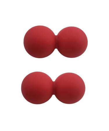 Gatuida 2st massage ball full body massage ball mobility peanut self-massage silicone gag foot massage peanuts peanut ball peanut yoga roller foot sole massage ball yoga ball fitness red