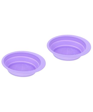 Mipcase 2pcs Cleaning Pad Makeup Brush Cleaning Scrubber Limpiador De Brochas De Maquillaje Makeup Brush Cleaning Cup Brush Cleansing Pad Face Cosmetic Brush Silica Gel Purple Make up