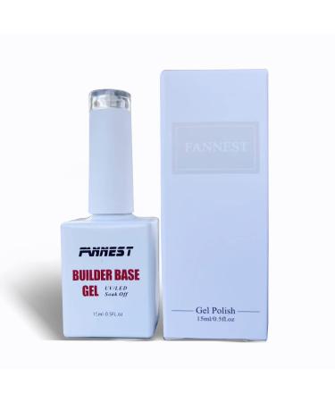 FANNEST Rubber Builder Base Gel in Sheer Nude - Nail Strengthener/Extension Gel - LED/UV Soak Off - Elastic Base Coat Gel Nail Polish - Buy Online on GoSupps.com