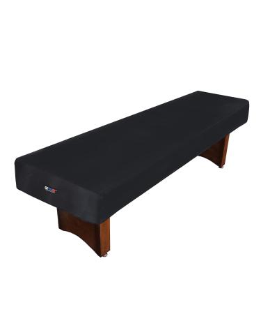 GSE 9'/12'/14'/16' Heavy-Duty Leatherette Shuffleboard Table Cover for Shuffleboard Table Accessories(Black/Brown) Black-9ft
