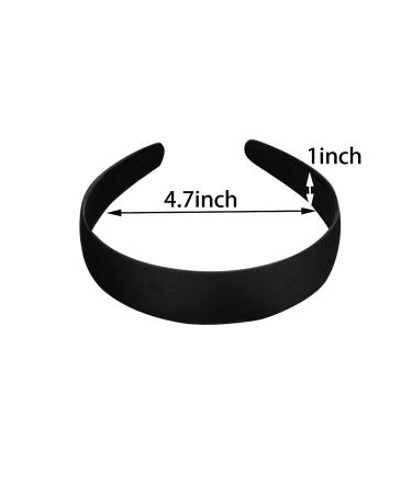 Satin Antiskid Hard Hair Bands - 10 Pcs Black | 1.2 Inch DIY Headbands for Ladies and Girls - Buy Online on GoSupps.com