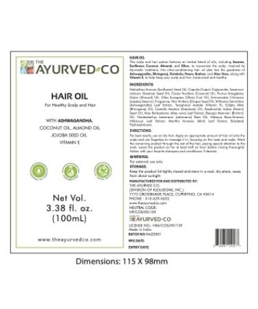 Organic Ayurvedic Ashwagandha Hair Oil for Strength and Growth | The Ayurved Co - Buy Online on GoSupps.com