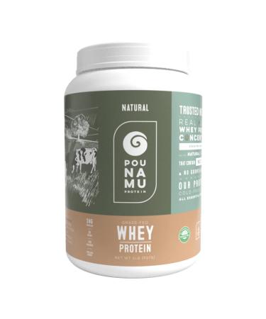 Pounamu Natural Whey Protein Concentrate Powder, 24g Protein, 2g Sugar, 120 Calories | New Zealand Free-Range, Grass-Fed Dairy | Gluten-Free, Keto, Unflavored, 2LB, 30 Servings Natural 2 Pound (Pack of 1)