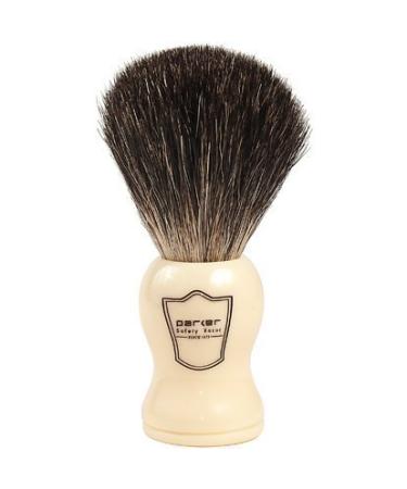 Parker Safety Razor 100% Black Badger Bristle Shaving Brush with Ivory Handle - Brush including stand