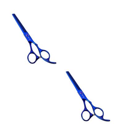 Beaupretty 2 pcs straight scissors hair cutting scissors made of stainless steel hair scissors are thin teeth cut teeth scissors catfare professional rasier series rustproof steel model mediumx2pcs bluex2st