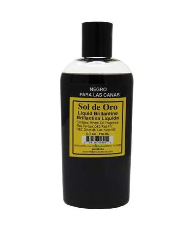 Sol de Oro Liquid Brillantine 4 fl oz. Negro para las Canas