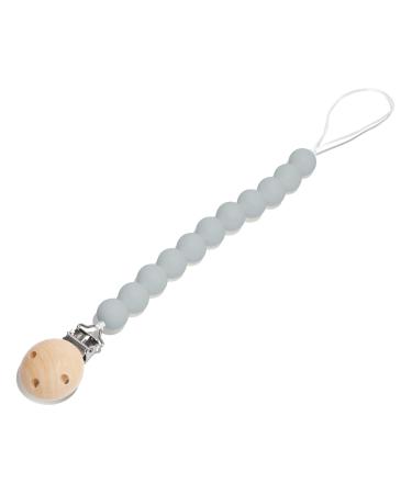 Center Coast Collections Premium Silicone Pacifier Clip  Safe and Secure Binky Toy - Holder  One Piece Clip Leash - Neutral Grey  Unisex (Girls and Boys) Baby and Toddlers  Minimalist