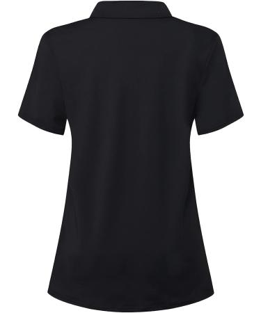 Vidusou Women's Short Sleeve Golf Polo Shirt - Medium Black - Buy Online on GoSupps.com