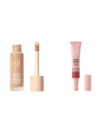 e.l.f. Halo Glow Liquid Filter + Halo Glow Blush Beauty Wand (Ros You Slay) 3 Light/Medium Filter+ Wand For Radiant