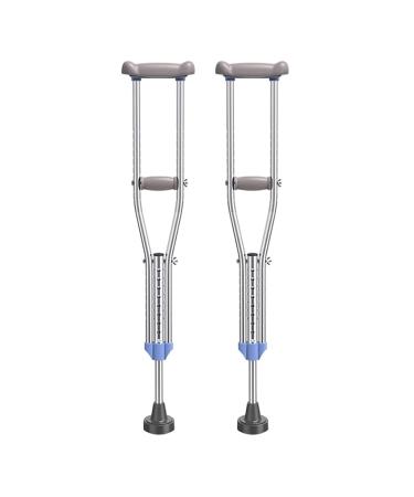 Adult Crutches Elderly Crutches Portable Stainless Steel Medical Underarm Crutches Adjustable Comfort Handle Crutches Load Bearing 136kg Convenient Independence