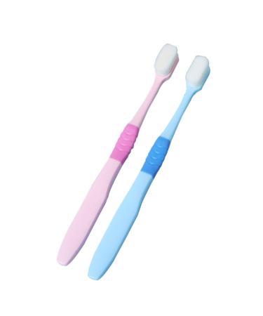 Minkissy 2 STK toothbrush fur for teeth child oral portable portable safety shoe toothbrush safe deadly Beemysafe toothbrushes cleansing get clean blue Bur lover pp