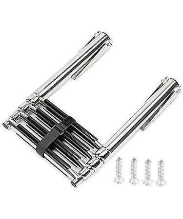 Stainless Steel Telescoping 4 Step Ladder | 600 lb Capacity | Marine Yacht & Swimming Pontoon - Buy Online on GoSupps.com