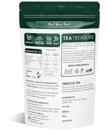 Hibiscus tea 100 gm tea Blend of ginger rose lemongrass green hibiscus green and other natural herbs Morning Tee Relaxation Ta Whole loose leaves For Wellness Tea - Buy Online on GoSupps.com