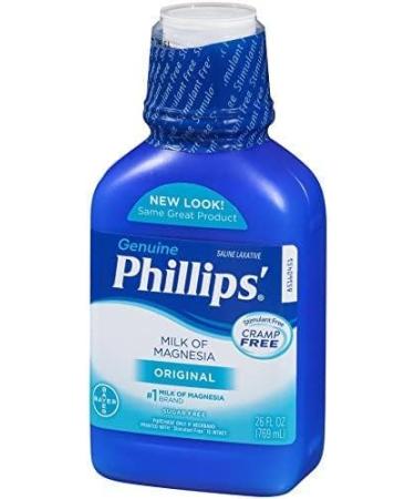 Phillips' Milk of Magnesia Liquid Laxative 26 oz (Pack of 2) Cramp Free & Gentle Overnight Relief Of Occasional Constipation #1 Milk of Magnesia Brand Original 26 Fl Oz (Pack of 2) - Buy Online on GoSupps.com