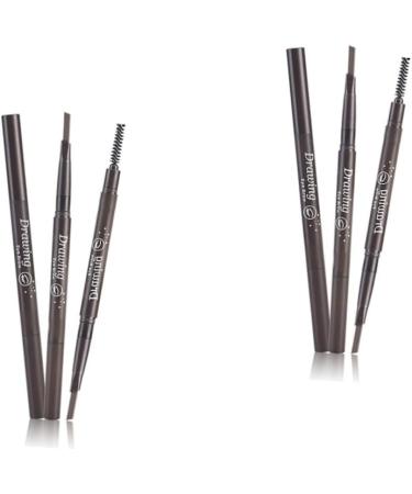 Healeved 2pcs 2 1 Eyebrow Pencils Black Eyebrow Pencil Brow Spoolie Brush Braider Eyebrow Pencil Black Tool 1 count (Pack of 1) As Shownx2pcs - Buy Online on GoSupps.com