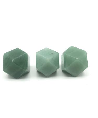 Natural Crystal Rough Home Decoration 1pc Natural Green Crystals Stone Carved Polyhedron Shaped Smooth StoneCrystals Room Decoration Stones