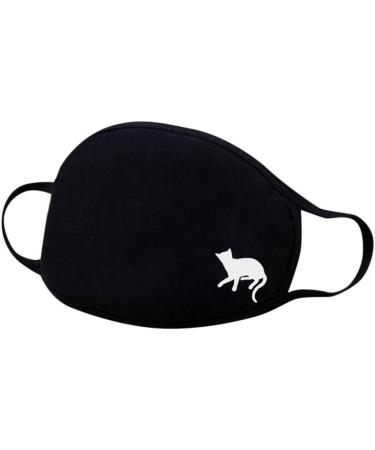 Cartoon Cat Black Cotton Bandanas Face Mouth Cover Face Buff Headwear Reusable and Washable Anti-Pollution Dustproof Facial Protection for Running Cycling Motorcycling Ski - Buy Online on GoSupps.com