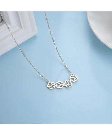 TEAMER Stainless Steel Pet Pendant Necklace for Women - Cute Dog Cat Horse Fox Jewelry in Silver - Buy Online on GoSupps.com