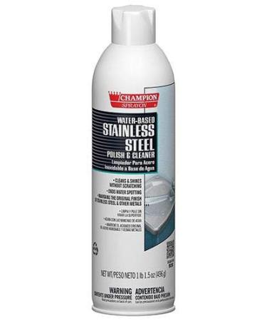 Stainless Steel Polish & Cleaner Water Based Champion Sprayon 17.5 oz Can Box of 3