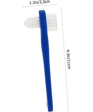 Angoily Double-Headed Toothbrush for Prosthesis Cleaning | Dual-Sided Brush for False Teeth & Dentures | Small Plastic Cleaning Tool - Buy Online on GoSupps.com