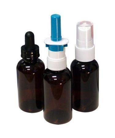 Sinus Applicator and Travel Kit Amber Glass 3-Pack w/ 1oz Mist Sprayer 1oz Nasal Sprayer and 1oz Dropper
