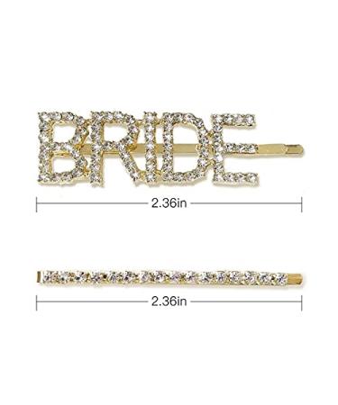 Bride Hair Clips - BRIDE Lettering Rhinestone Bobby Pins for Bachelorette Party Decorations - Buy Online on GoSupps.com