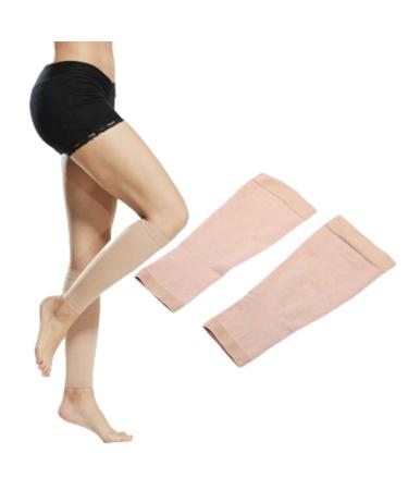 Varicose vein socks 20 32 mmHg pressure calf compression sleeves medical compression stockings for swelling shin rails edema (skin tone 30 36 cm) XXL