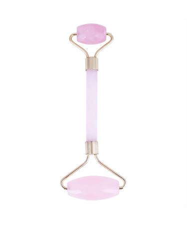 Jade Roller Double Head Rose Quartz - Slimming Face Beauty Massage Roller in Rose Gold | Shop Internationally - Buy Online on GoSupps.com