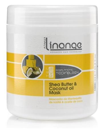 Linange Shea Butter and Coconut Oil Mask 1000ml  Softening  Strengthening  Moisturizing  Nourishing  Hair Care Product  Hair Mask w/Proteins for Men and Women   for Thin  Dry  Damaged  Curly Hair