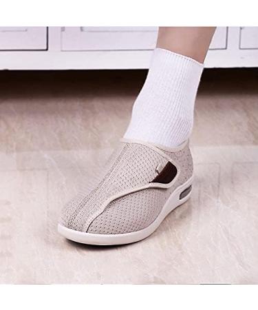SDD Women's Diabetic Shoes - Lightweight Wide Width, Adjustable Closure Sneakers for Diabetic Edema & Plantar Fasciitis- Beige, Size 44 - Buy Online on GoSupps.com