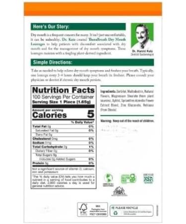 Dry Mouth Lozenges 100 Count Mandarin Mint Flavor Pack of 2 - Buy Online on GoSupps.com