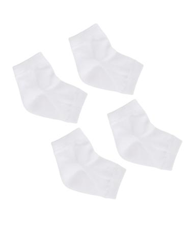 FRCOLOR 2 Pairs Heel Socks Rough Calluses Socks Heel Sleeves Protectors feet Repair Socks Heel Anti-Crack Socks moisturizing Socks Gel Socks White Breathable Casual Socks Men and Women Size 1