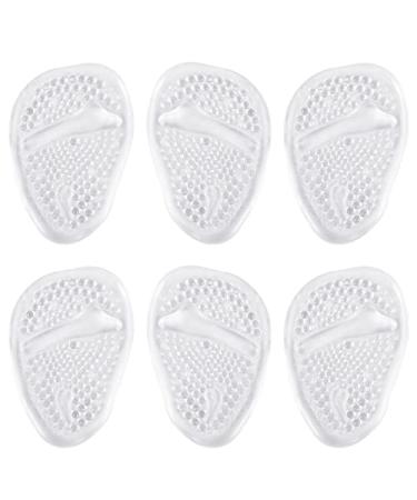 Vin Beauty 3Pairs Metatarsal Pads for Women  Transparent Anti-Slip Silicone High Heel Comfort Pads  Ball of Foot Cushions for Women  Shoe Forefoot Cushion Inserts for Women  Relief Foot Pain  One Size