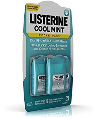 Listerine Pocketpaks Cool Mint 72 Count (Pack of 2) 24 count (Pack of 6) - Buy Online on GoSupps.com