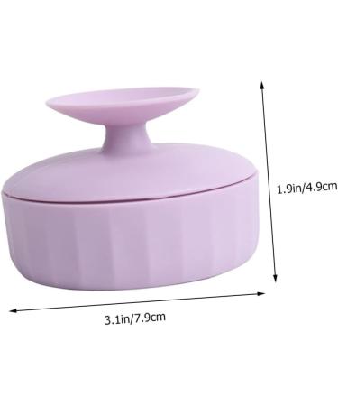ifundom Makeup Brush Cleaning Box cosmetic brush bowl makeup brush cleaning pad silicone cleaner for makeup Brush Scrubber Mat silicone makeup mat cleaning supplies sponge Silica gel 7.9X5.25X4.9CM Violet - Buy Online on GoSupps.com
