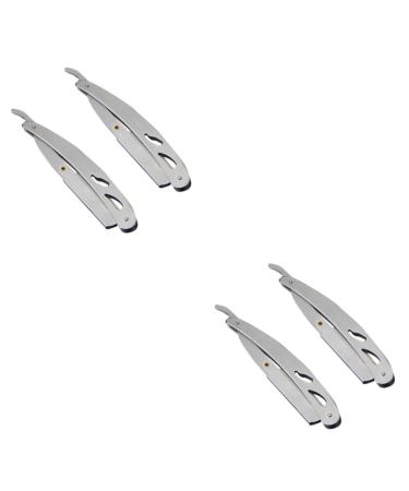 Alipis 4 pieces vintage razor for men razor holder razor holder made of stainless steel holder for razor plane old -fashioned hairdressing requirement