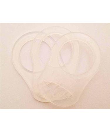 Pack of 3 silicone rings (adapters) for pacifier chains - transparent